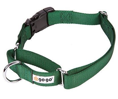 GOGO Pet Products 1-Inch Martingale Dog Collar, Large, Hunter Green - color: Hunter Green, size: Large (1" web width)