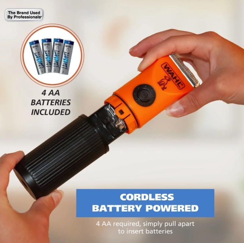Wahl Touch-Up Dog Clippers & Hair Trimmer – Face, Paw, Ear & Body Dog Grooming Kit – Low Noise Cordless Battery Powered Pet Hair Clipper for Dogs & Cats Model - 3023889