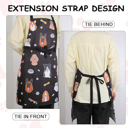 Dog Grooming Waterproof Apron with 2 Pockets, Cute Animals Puppy Dog Pets Apron - style: Various Pet Dogs