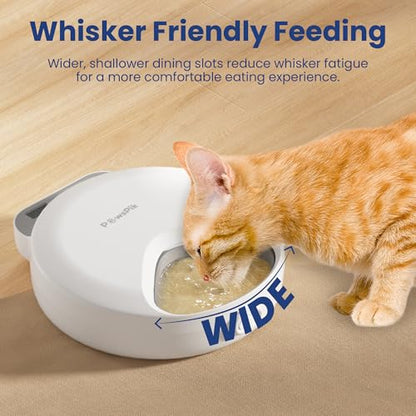 PawsPik Smart 4-Meal Automatic Pet Feeder – Programmable Timer for Wet & Dry Food, Cordless, with Ice Packs – Dog & Cat Feeder, White, 4-Cup Capacity