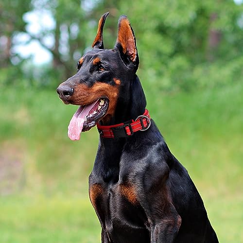 EXCELLENT ELITE SPANKER Reflective Dog Collar Classic Soft Padded Breathable Nylon Adjustable Pet Collar with Quick Release Buckle for Boy Girl Male Female Small Medium Large Dogs Training(Black-S) - color: Black, size: S
