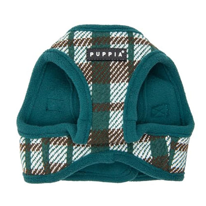 Puppia Festive Vest Dog Harness Step-in Warm Winter Checkered Pattern for Small and Medium Dog, Green, X-Large - color: Green, size: X-Large