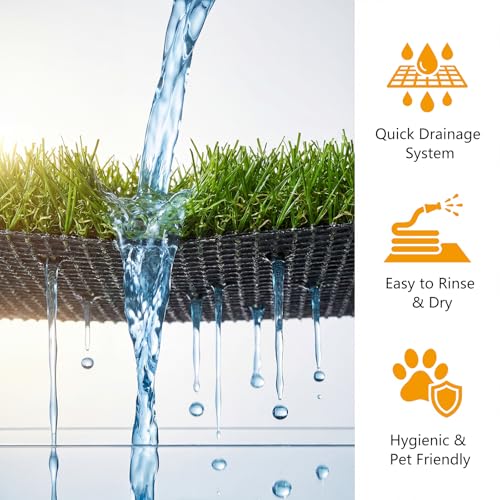 Ondware Grass Pad for Dogs Potty 39.3×31.5 Inches, Grass Pee Pad Washable Reusable Fake Grass for Dog Potty Training, Easy to Clean, Quick-Drying, Odor-Resistant.