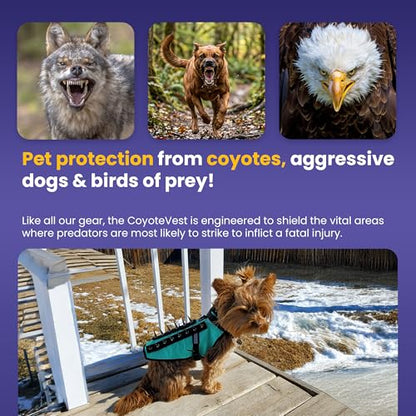 CoyoteVest Dog Harness | Stab-Resistant Protective Vest | Coyote Vest for Dogs | Defends Against Coyotes, Dogs, Birds of Prey | Reflective Safety, Made in USA (XX-Small, Yellow) - color: Yellow, size: XX-Small