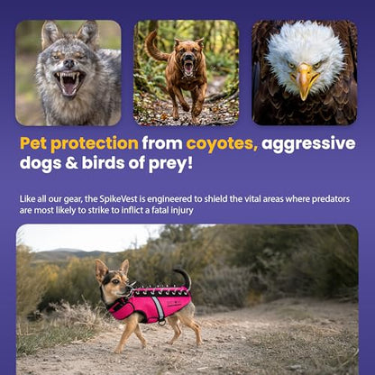 CoyoteVest SpikeVest Dog Harness | Stab-Resistant Protective Vest | Coyote Vest for Dogs | Defends Against Coyotes, Dogs, Birds of Prey | Reflective Safety, Made in USA (M-Royal Blue) - color: Royal Blue, size: Medium