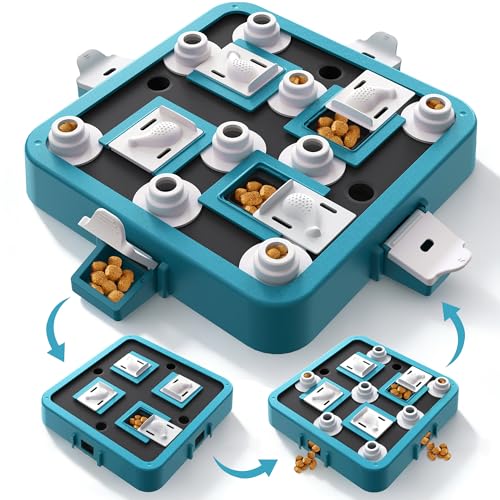 Aluckmao Dog Puzzle Toy Large Size - Adjustable Levels Food & Treat Game | Beginner to Advanced Difficulty for All Breeds, Brain Stimulation, Mental Enrichment, Interactive Feeding, Green