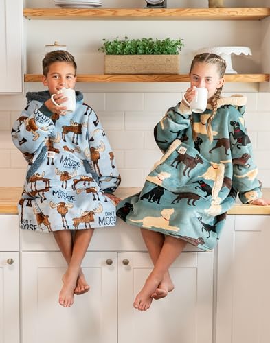LazyOne Oversized Kid Blanket Hoodie, Oversized Hoodies for Girls and Boys, Wearable Blankets - color: Labs Kid Blanket Hoodie