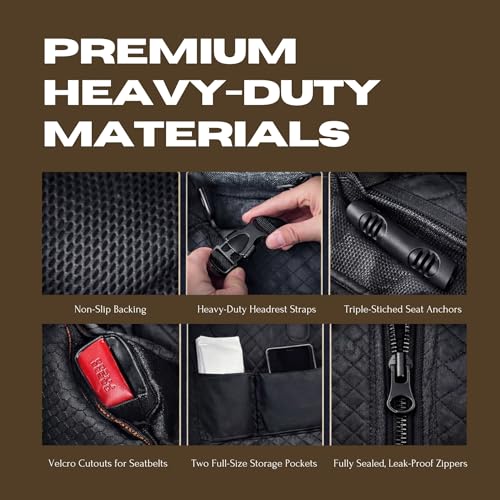 Lume Collective Co. Premium Dog Car Seat Cover – 6-in-1 Detachable Full Car Coverage, Heavy-Duty Waterproof Fabric, Door Protection Guards & Non-Slip Base – Modular Dog Seat Cover for Cars & SUVs