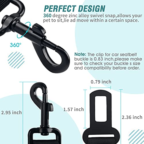 COOYOO Dog Seat Belt,Retractable Dog Car Harness Seat Belt for Car Adjustable Nylon Pet Safety Seat Belts Heavy Duty & Elastic Bungee Buffer - color: 03-Teal