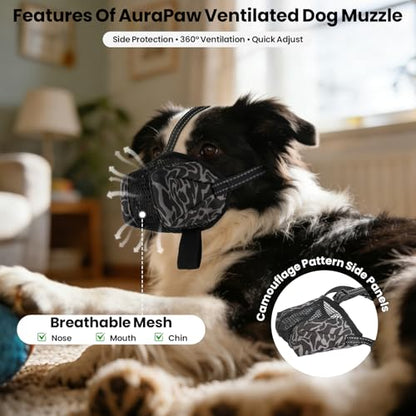 Soft Dog Muzzle for Small Dogs, Reflective Breathable Mesh Muzzles to Prevent Biting, Adjustable Anti Eating Mouth Guard for Grooming Vet Visits Training, Puppy Anti Barking Muzzle, Size XS - size: XS