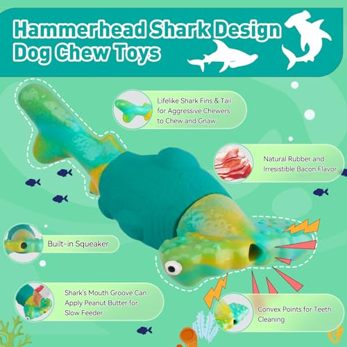 BIKIISEN Dog Toys for Aggressive Chewers, Interactive Dog Chew Toys for Large Dogs, Squeaky Chew Toys to Keep Them Busy, Tough Toys for Medium/Large Breed (Green) - color: Green