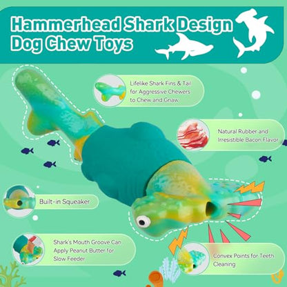 BIKIISEN Dog Toys for Aggressive Chewers, Interactive Dog Chew Toys for Large Dogs, Squeaky Chew Toys to Keep Them Busy, Tough Toys for Medium/Large Breed (Green) - color: Green