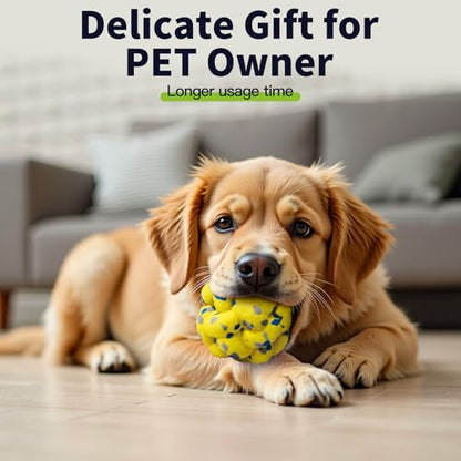 Moonorange Upgrade Dog Balls Interactive Toys for Aggressive Chewers, Indestructible Tennis Durable Bouncy for Fetch Game, Lightweight Floating, Yellow - color: Yellow-Yarnball
