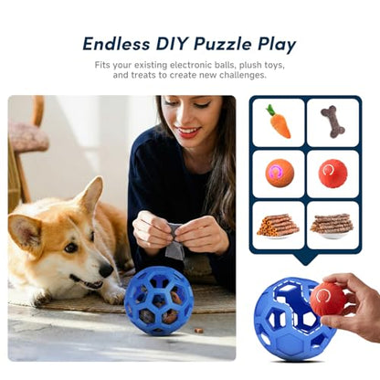 Unique Interactive Dog Toy with Ball-in-Ball Design, 4X Durable Rubber Outer Shell & Inner Smart Automatic Bouncing Ball to Keep Them Busy, Fetch & Puzzle Toys for Medium, Large High Energy Dogs