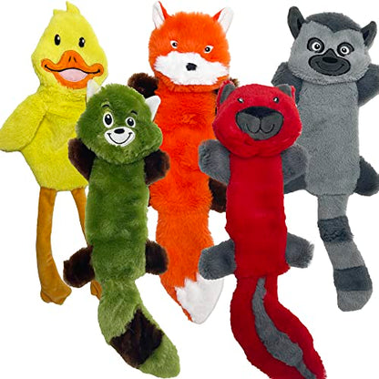 Jalousie 5 Pack Stuffingless Dog Squeaky Toys Dog Toy w/Durable Liner No Stuffing Dog Toy - Dog Toys Crinkle Paper Squeaker Toy for Medium Large Dogs (5 Pack - Color 2 - Squeaky) - color: 5 Pack - Color 2 - Squeaky