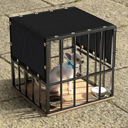 ColourTree 4' x 10' Black Shade Cloth with Grommets - 90% Sunblock, Durable Mesh Fabric Tarp for Dog Kennel Cover, Fence Privacy Screen, Greenhouse, Chicken Coop & Pet Playpen (We Make Custom Size) - color: Black, size: 0 4' x 1 0'
