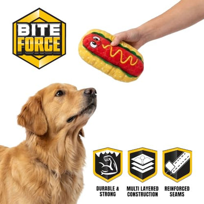 Bite Force - Durable & Strong Dog Toy Wieny Wiggle with Squeaker, Kevlar-Reinforced Seams for Aggressive chewers- red. - color: Regular - Wieny Wiggle
