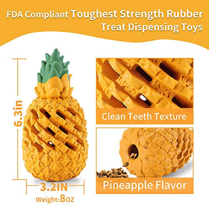 Pineapple Dog Toys for Large Dogs Puppy, Dog Chew Toys for Small Medium Dogs to Keep Them Busy, Interactive Dog Toys Tough Dog Puzzle Toys Treat Dispensing Durable Dog Dental Chew - size: Large 6.3IN