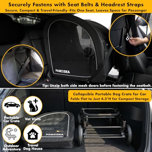 PAWZIDEA 3-in-1 Dog Stroller for Large Dogs with Detachable Carrier up to 100lb, 45% Extra Tall Dog Car Crate Sit Upright, Foldable Pet Stroller for 2 Medium Dogs All-Terrain Jogger, Adjustable Handle - color: Black Warrior
