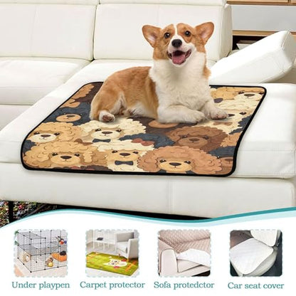 Qilmy Dog Pet Mat, Waterproof Reusable Dog Training Pad Anti-Slip Pet Creat Pad for Small Medium Large Dogs and Cats