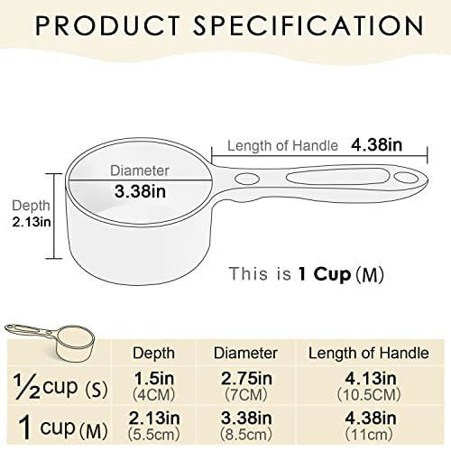 Super Design 1 Cup Dog Food Scoop for Container Melamine Measuring Scoop for Dogs Cats Birds and Rabbits Pet Food Feeding Scoop Dishwasher Safe - White - color: White - 1 Cup