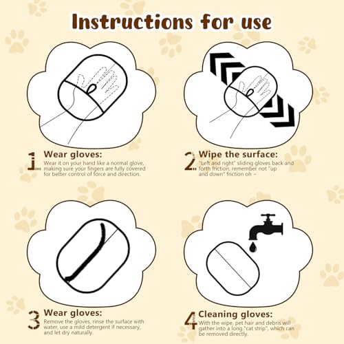 YIVANNUO Pet Hair Removal Glove for Cats & Dogs, 2025 Newly Upgraded Electrostatic Pet Hair Gloves, Reusable Pet Hair Remover Tool for Clothing, Couch, Carpet, Curtain