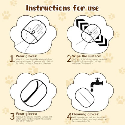 YIVANNUO Pet Hair Removal Glove for Cats & Dogs, 2025 Newly Upgraded Electrostatic Pet Hair Gloves, Reusable Pet Hair Remover Tool for Clothing, Couch, Carpet, Curtain
