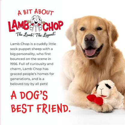 Multipet Lamb Chop Dog Plush Toy - Squeaky Toy for All Dogs - Extra Soft Plush - Stuffed Animal Dog Toy for Cuddling & Playing - Cute Pet Toy (6", Cream) - size: 6", style: White