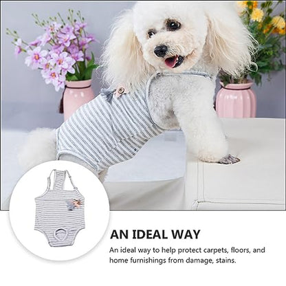 Dog Diapers Panties with Adjustable Suspender, Washable Dog Diaper Jumpsuits Soft Cotton Pantie for Girl Puppy, Reusable Doggies Period Pants, XL