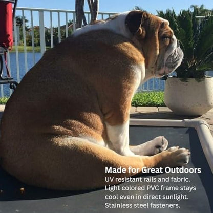 Kuranda Chewproof Elevated Dog Bed – 40" x 25" - Sunsure Textilene - Birch - color: Birch, size: Large