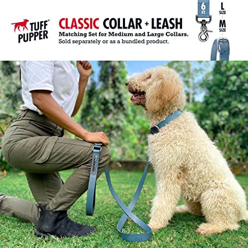 Tuff Pupper Classic Heavy Duty Dog Collar | 10x Stronger Than Leather | 100% Waterproof & Odor Proof Dog Collar | Tough Rust-Proof All Metal Hardware - color: Sky Blue