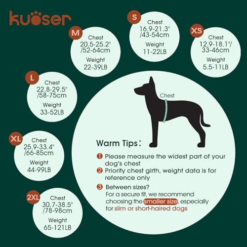 Kuoser Dog Life Jacket with Reflective Strips, High Visibility Dogs Swim Vest with Rescue Handle, Adjustable Dog Life Vest for Swimming, Boating, Pool & Beach, Doggy Lifejacket Small Medium Large Dogs - color: Red & Navy, size: Small (Chest Girth:16.9-21.