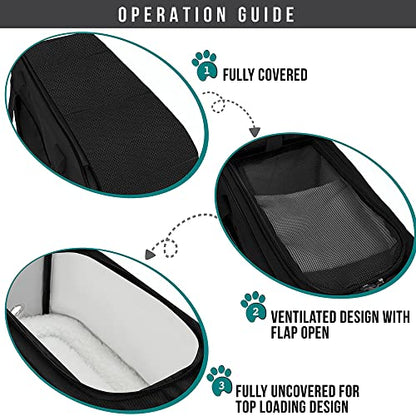 PetAmi Dog Purse Carrier for Small Dogs Cats, TSA Airline Approved Soft-Sided Pet Carrier with Pockets, Ventilated Travel Tote Bag with Bed & Shoulder Strap, Puppy Kitten, Max 12 lbs, Black - color: Black