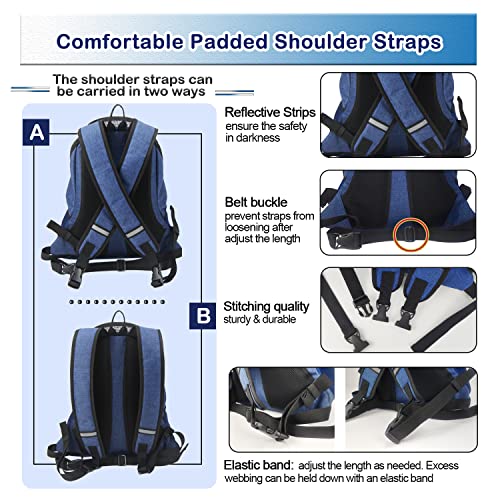 Pet Dog Carrier Backpack Adjustable Breathable Front Pack Head Out Removable Design Puppy Cat Dog Backpack for Small Dogs Cats Padded Shoulder Bag for Travelling Hiking Camping Outdoor Trip