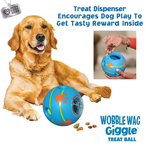 Wobble Wag Giggle Ball Interactive Dog Treat Dispensing Toy, Giggle Sounds Keeps Dogs Busy and Entertained, Pets Know Best - style: Treat