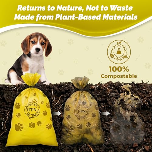 Dog Poop Bags Lemon Scented 16 Rolls 240 Count Biodegradable Pet Waste Bags Leak Resistant with Fresh Lemon Scent Fit Most Dispensers for Small & Large Dogs