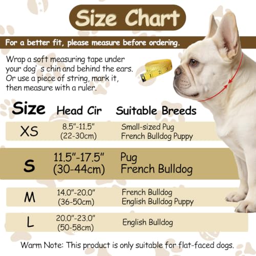 Short Snout Dog Muzzle for French Bulldog, Open-Eye & Full Pant Design Prevent Eating Biting, Panting & Drinking & Feeding Freely, Dog Mask for Shih Tzu Pug Boston Terrier English Bulldog(S, Black) - size: S(11.5"-17.5")
