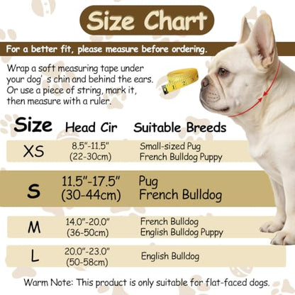 Short Snout Dog Muzzle for French Bulldog, Open-Eye & Full Pant Design Prevent Eating Biting, Panting & Drinking & Feeding Freely, Dog Mask for Shih Tzu Pug Boston Terrier English Bulldog(S, Black) - size: S(11.5"-17.5")