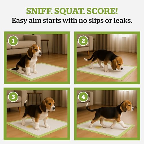 Pogi’s Dog Pads with Sticky Tabs – Large, Super Absorbent, Odor Blocking, 20-Count (24x24in) - size: Large - 24 x 24"