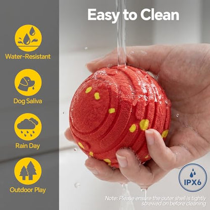 Interactive Dog Toys with Remote Control,Active Rolling Balls with 3 Play Modes, Auto-Moving, Bouncing, High-Resilience E-TPU Chew Resistant IPX6 Waterproof Indoor&Outdoor Use, Toys Dogs - color: Remote