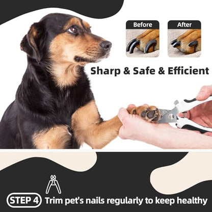 Dog Brush for Shedding, 7 PCS Dog Grooming Brush Kit, Undercoat Rake, Slicker Brush, Deshedding Comb, Bath Brush, Nail Clipper for Long & Short Haired Dogs & Cats, Black - color: A-Black