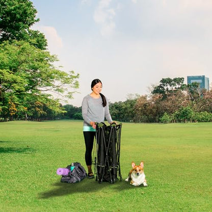 Carlson Portable Dog Playpen 62” x 26”, 8-Panel Foldable Pet Play Pen, Indoor & Outdoor Puppy Playpen, Green/Black - size: 8 Panel