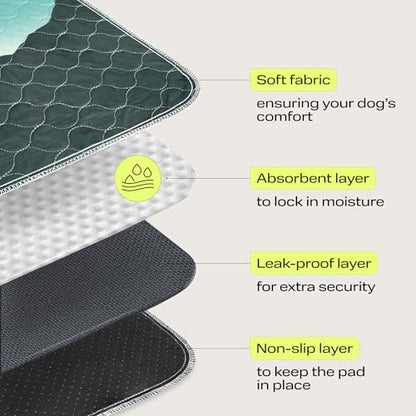 PetSpy Washable Pee Pads for Dogs - Waterproof Reusable Puppy Pads No-Slip Surface - Stylish Dog Potty Training Pads Protect Against Leakage (Landscape, 1 Pack - 72" x 72") - color: Landscape, size: 72 x 72 Inch (Pack of 1)