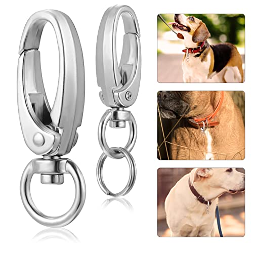 ORFOFE Dog Tag Clip Set Metal Dog Tag Clips with Rings for PET Collars and Leashes Zinc Alloy Buckles and Cats Sturdy PET ID