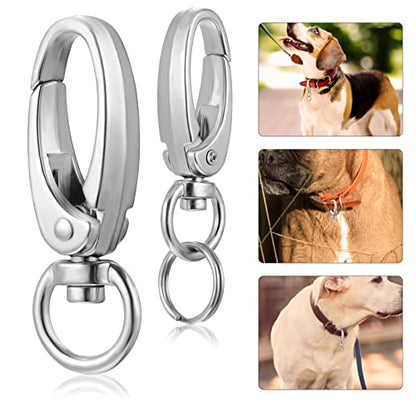 ORFOFE Dog Tag Clip Set Metal Dog Tag Clips with Rings for PET Collars and Leashes Zinc Alloy Buckles and Cats Sturdy PET ID