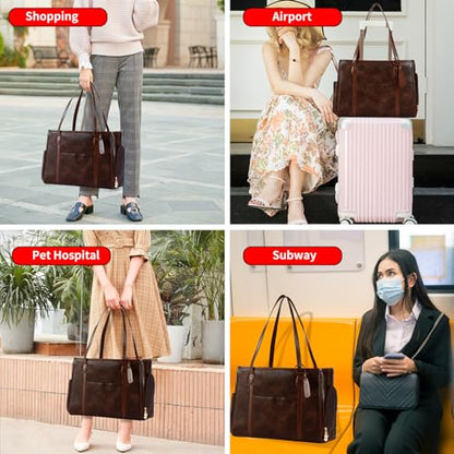 Stylish Dog Purse Carrier, Leather Pet Carrier Bag for Small Dogs Cats Puppy, Airline Approved Soft-Sided Carrier Coffee - color: Coffee