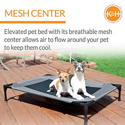 K&H Pet Products Original Pet Cot Elevated Dog Bed & Cot Canopy, Chocolate/Black Mesh, Gray