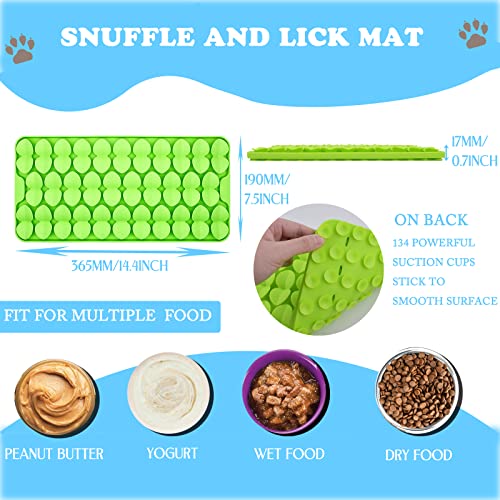 Silicone Snuffle Mat for Dogs Slow Feeder Lick Mat with Suction Cups Dogs Sniff Mat Dogs & Cats Entertainment Toys for Boredom(Green) - color: Green
