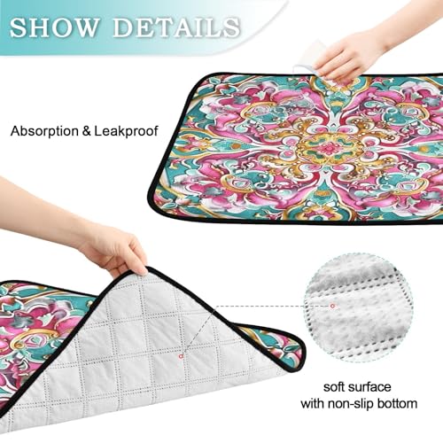 Qilmy Mandala Pet Mat, Waterproof Reusable Dog Training Pad Anti-Slip Pet Creat Pad for Small Medium Large Dogs and Cats - size: Smallx3