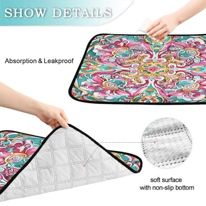 Qilmy Mandala Pet Mat, Waterproof Reusable Dog Training Pad Anti-Slip Pet Creat Pad for Small Medium Large Dogs and Cats - size: Smallx3